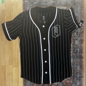NWT Oaklandish official home jersey striped baseball cotton button up Unisex M